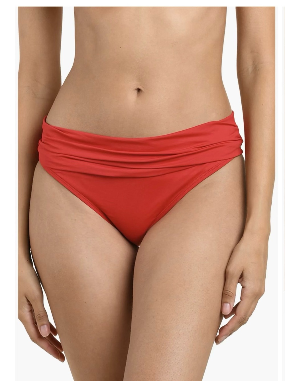 La Blanca Red Ruched Bikini Bottoms